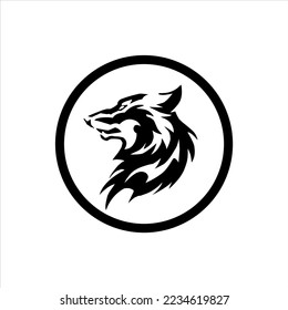 Head of a wolf. Styling the head for your t shirt design. Vector illustration, isolated objects.