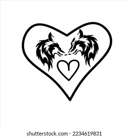 Head of a wolf. Styling the head for your t shirt design. Vector illustration, isolated objects.