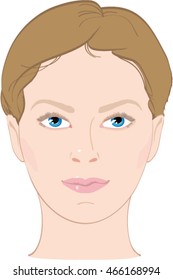 Head of a woman face in vector