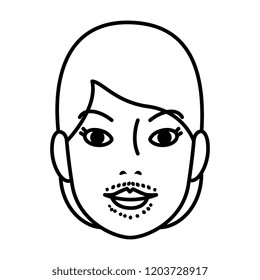 head woman with facial hair