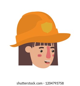 head of woman firewoman avatar character