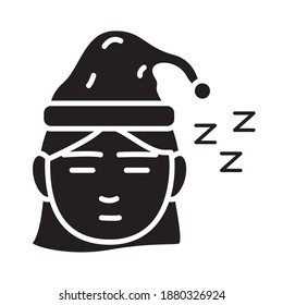 head woman with Insomnia z letters silhouette style icon vector illustration design
