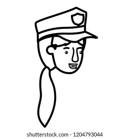 head of woman police avatar character