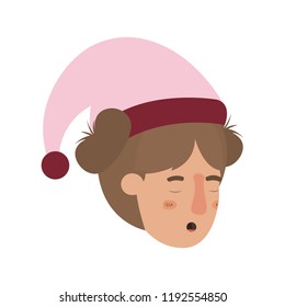 head of woman sleeping avatar character