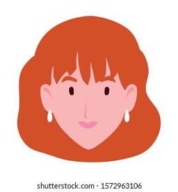 head of woman smiling on white background vector illustration design