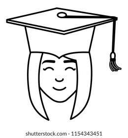 head woman student graduation with uniform