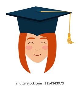 head woman student graduation with uniform