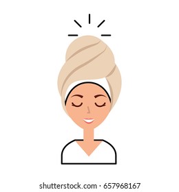 head woman with towell