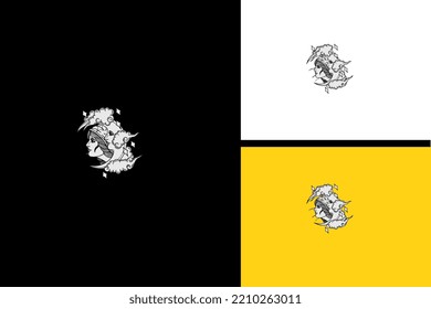 head women and cloud vector line art design