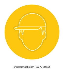 head worker with helmet