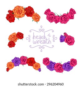 Head wreath set. Vector illustration