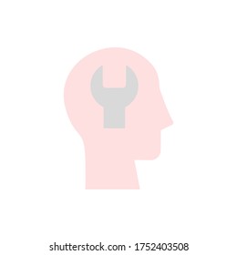 head wrench icon. Simple color vector elements of brain process icons for ui and ux, website or mobile application