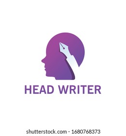 Head Writer Logo Template Design