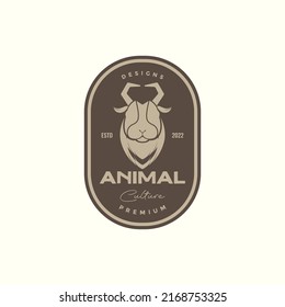 head yak badge colored vintage logo design vector graphic symbol icon illustration creative idea