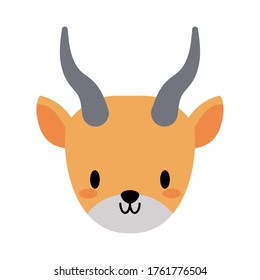head of yak kawaii, flat style icon vector illustration design