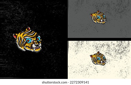 head yellow cat vector illustration mascot design