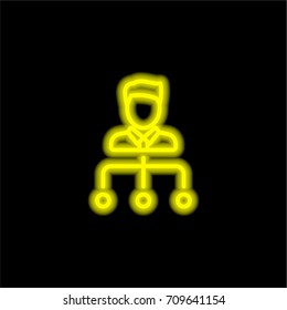 Head yellow glowing neon ui ux icon. Glowing sign logo vector