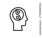 head yin yang icon. Simple line, outline vector elements of brain process icons for ui and ux, website or mobile application
