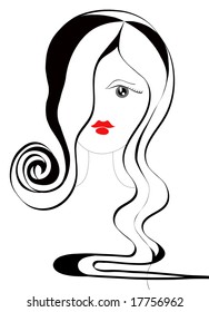 head of young lady