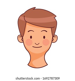 head young man avatar character vector illustration design