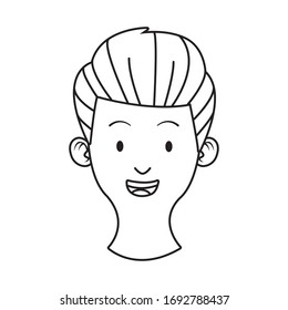head young man avatar character vector illustration design