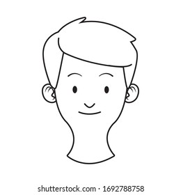 head young man avatar character vector illustration design