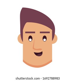head young man avatar character vector illustration design