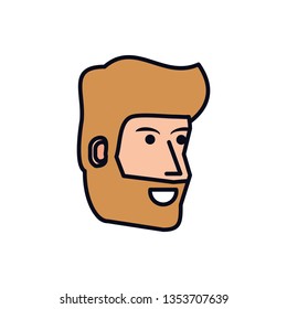 head of young man with beard avatar character
