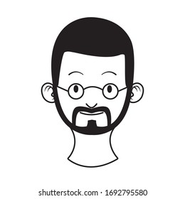 head young man with beard character vector illustration design