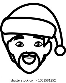 head of young man with beard and winter hat