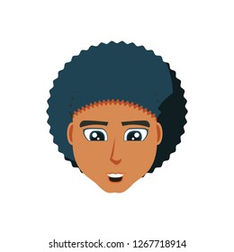 head of young man black avatar character