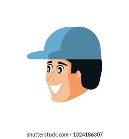head young man with cap
