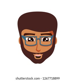 head of young man with eyeglasses