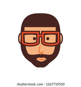 head of young man with eyeglasses