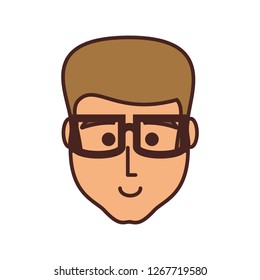 head of young man with eyeglasses