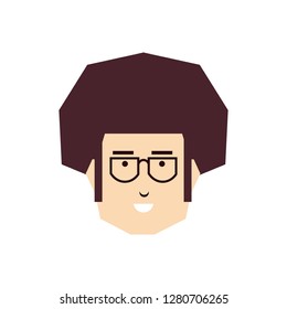 head of young man with eyeglasses