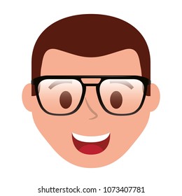 head young man with glasses avatar character