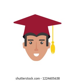 head of young man graduated