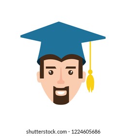 head of young man graduated