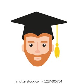 head of young man graduated