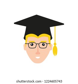 head of young man graduated