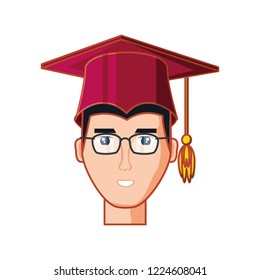 head of young man graduated