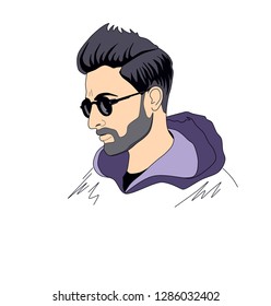 head of young man hipster 