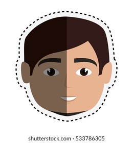 head young man isolated icon