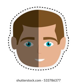 head young man isolated icon