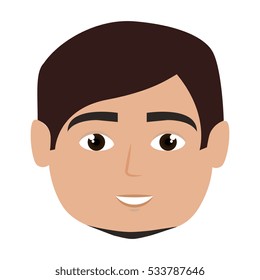 head young man isolated icon