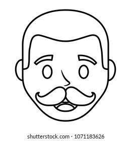 head young man with mustache avatar character