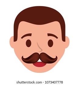 head young man with mustache avatar character