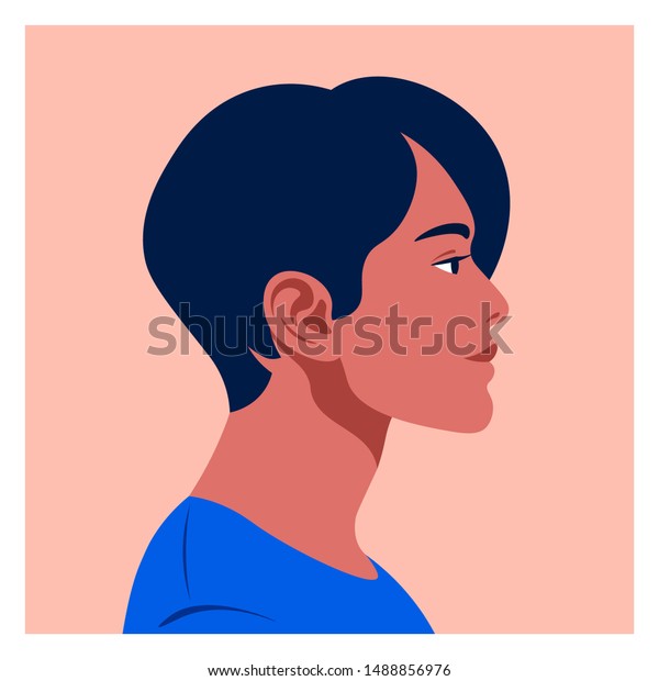横顔の青年の頭 ラテン人の男は横に向いている ソーシャルネットワークのアバター ベクターフラットイラスト のベクター画像素材 ロイヤリティフリー