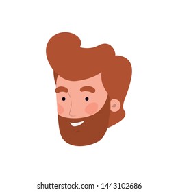 head of young man smiling on white background